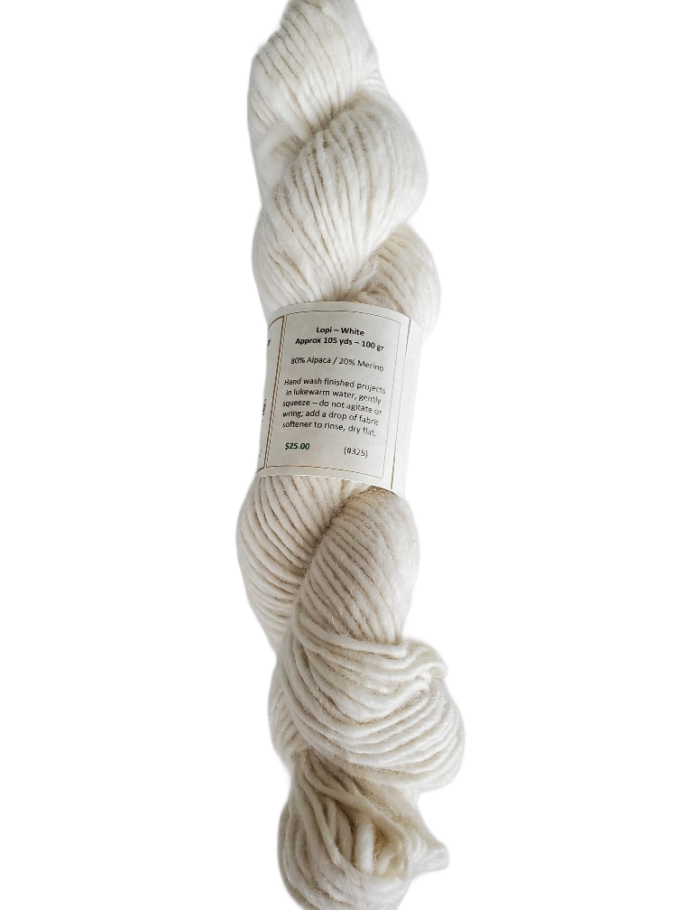 Lopi White 80% Alpaca 20% Merino SKU 325