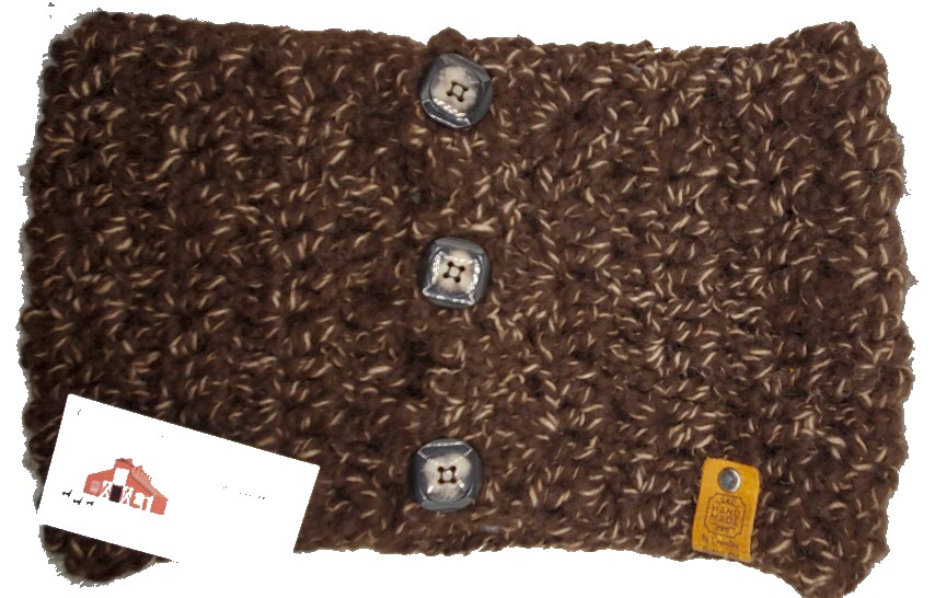 AC60 Alpaca Buttoned Cowl - Natural Dark Brown