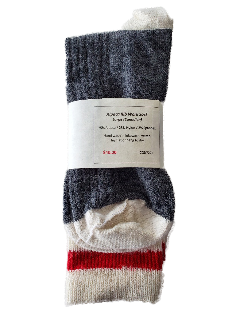 Alpaca Rib Traditional Sock Ladies XL / Mens Large