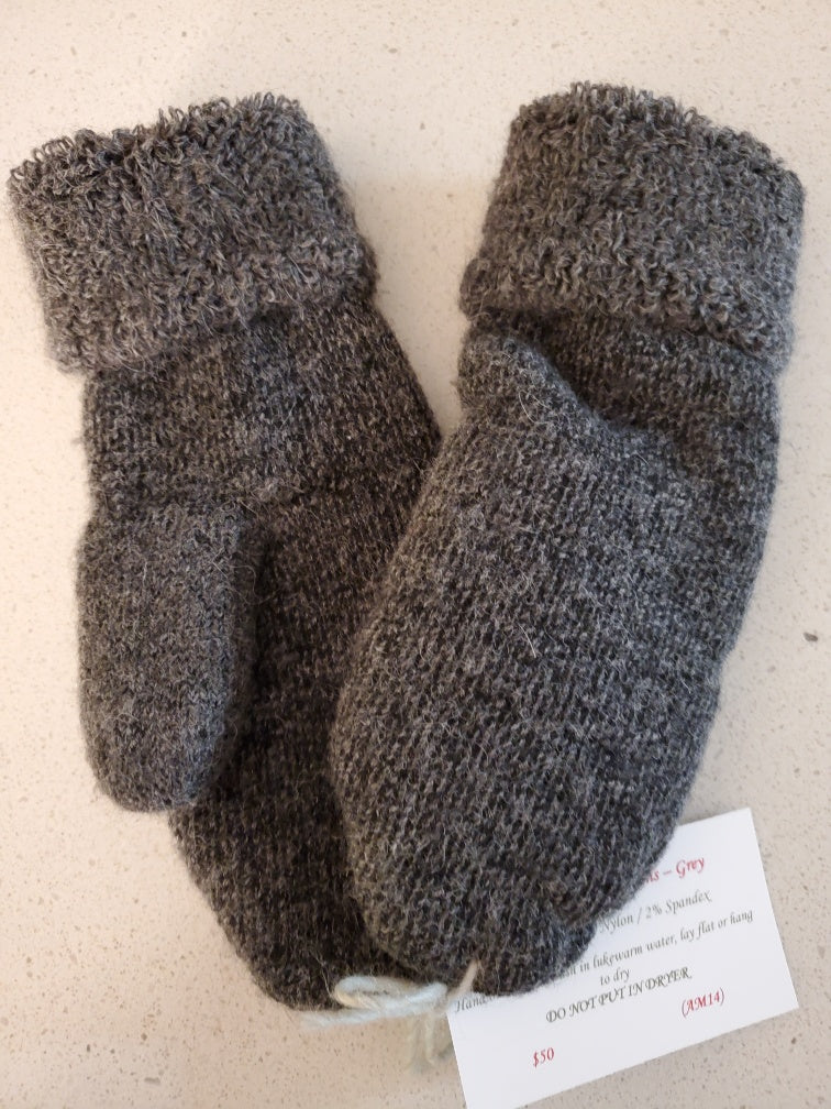 AM14 Alpaca-Full Terry Mitten Grey
