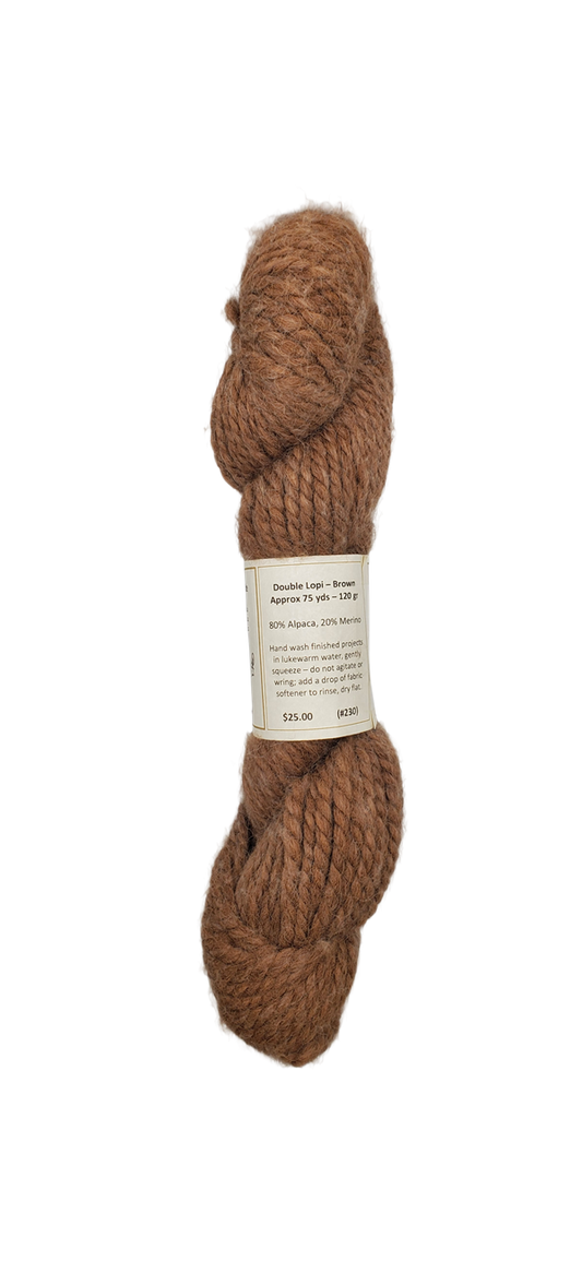 Double Lopi Brown Alpaca-Yarn 80%, Merino 20% SKU 230