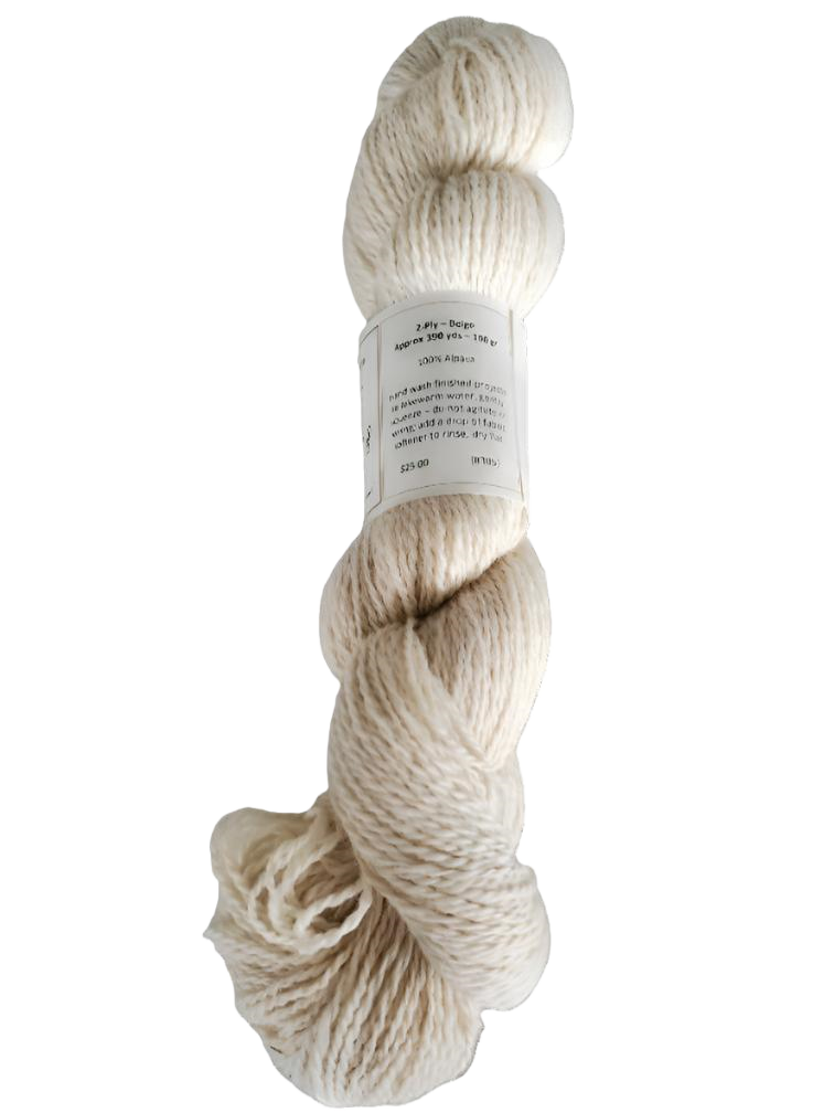 2 Ply Beige Alpaca Yarn 100% SKU 305