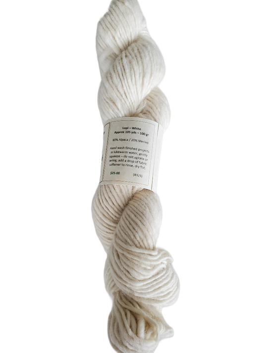 Lopi White 80% Alpaca 20% Merino SKU 325