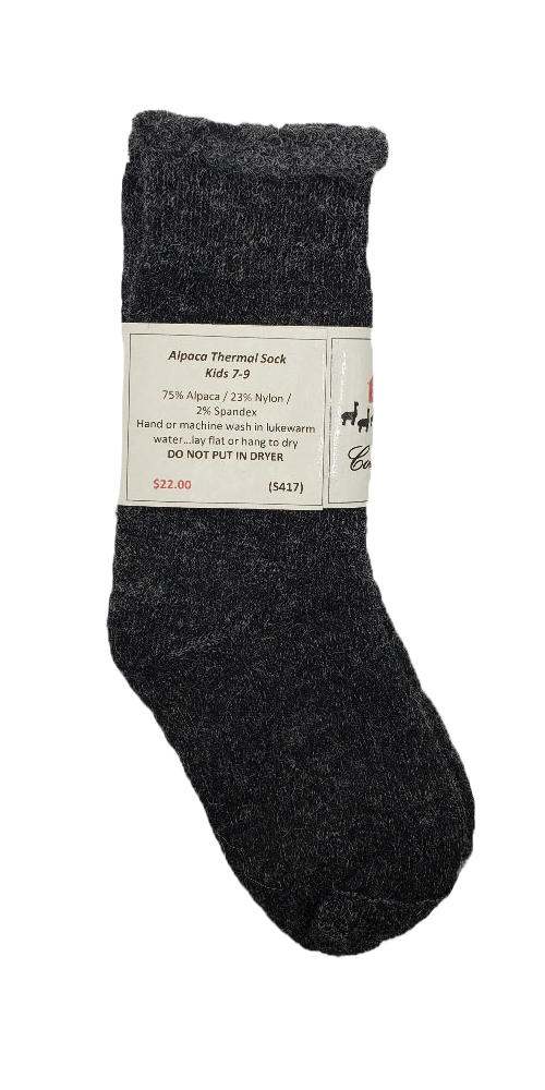 S417 Alpaca Thermal Sock Kids Grey 7-9