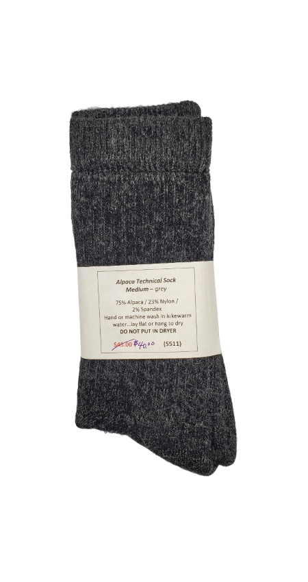 S511 Alpaca Technical Sock Grey Ladies Medium / Mens Small