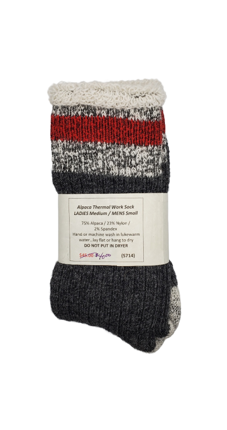 S714 Alpaca Thermal Traditional Sock Ladies Medium