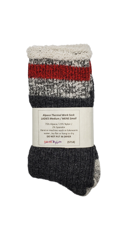 S714 Alpaca Thermal Traditional Sock Ladies Medium