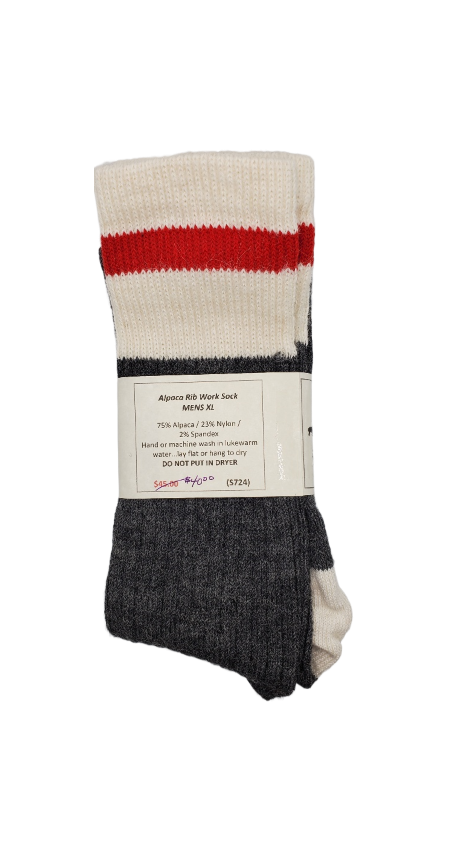 S724 Alpaca Rib Traditional Sock Mens XL