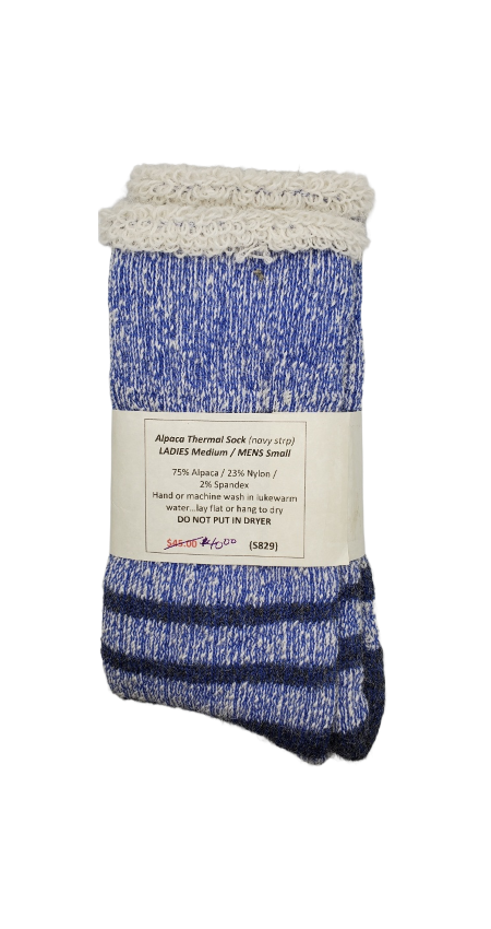 S829 Alpaca Thermal Navy Stripe Ladies Medium