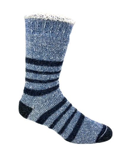 S830 Alpaca Thermal Sock Navy Stripe Ladies Large / Mens Medium