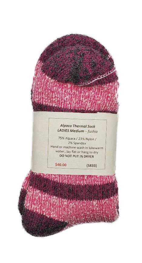 Alpaca-Thermal Sock Fuchsia Ladies Medium Media 1 of 1